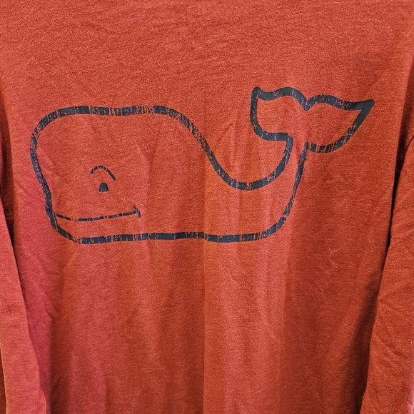 Vineyard Vines Mens Long Sleeve Whale Graphic Red Tshirt - Picture 5 of 7